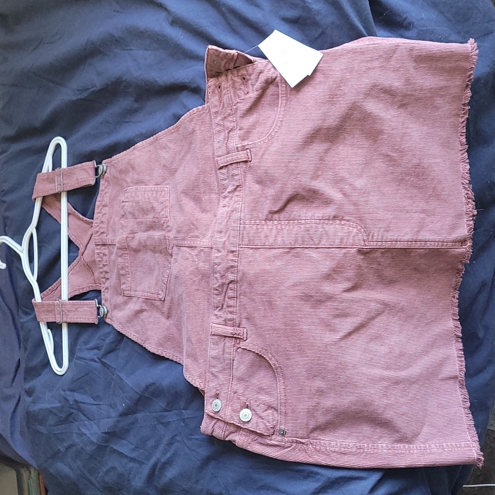American eagle overall skirt XL new with tags Terra cotta mauve corduroy